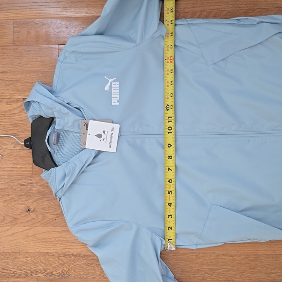 PUMA BRAND SIGNATURE WOMEN'S LIGHT BLUE FRONT ZIPPERED HOODED JACKET SIZE SMALL - Picture 11 of 16